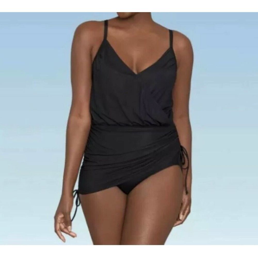 Dreamsuit Miracle Brand Slimming Black Size‎ 10 Swimsuit One Piece Ruched - Picture 3 of 10